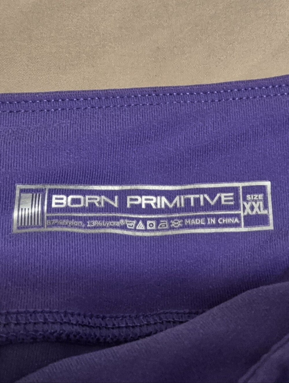 Born Primitive Purple Women’s Bike Shorts with Logo - Picture 3 of 5